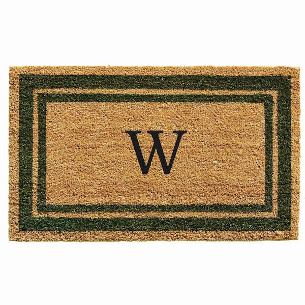 Calloway Mills Monogram Door Mat, Natural, Sage Green, 24 in W x 36 in L 153042436W - main